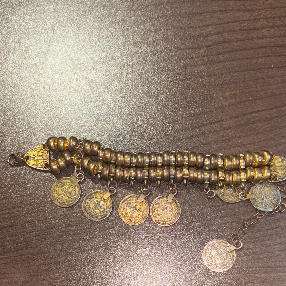 Vintage plunder  Coin Charm Bracelet
